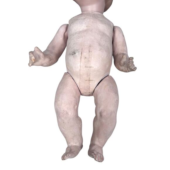 Antique Vintage Revalo DEP Bisque Socket Head Girl Character Doll Size 3 Bow - Picture 6 of 11